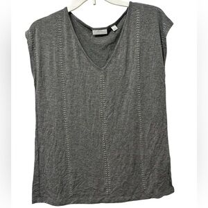 New York & Company Gray Boxy Muscle Tee